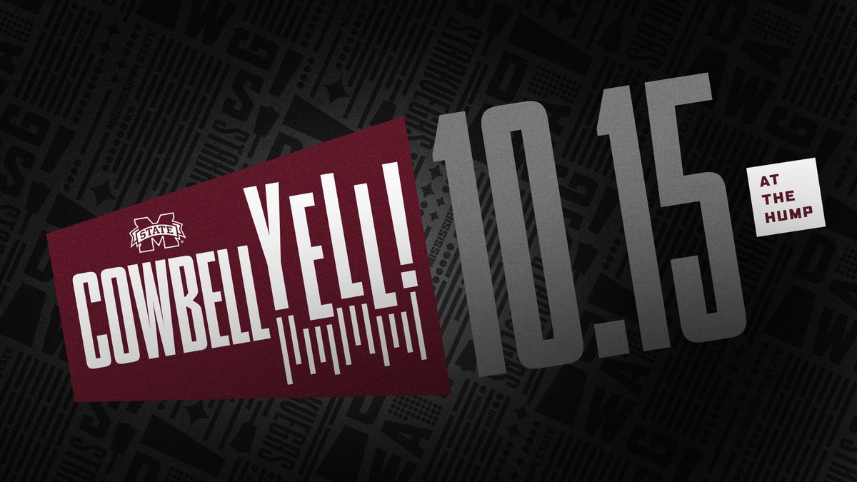 HailState's tweet photo. Happy Maroon Friday! We're 1⃣ week out from Cowbell Yell at The Hump! 

▪️ First 1,000 students receive a 🆓 T-Shirt
▪️ Doors open at 7:30pm
▪️ Free for all fans
▪️ More info: https://t.co/tscJsXg6NW

#HailState🐶 https://t.co/n9iXRN6U8m