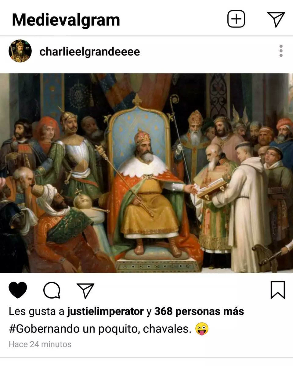 MarinaMDeJuana's tweet photo. Medievalgram: una idea para trabajar con #2ESO. Tienen que usar la app #Funsta para crear perfiles en Ig de alguno de los siguientes personajes: Carlomagno, Mahoma, Justiniano o Recaredo. El contenido debe coincidir con lo estudiado en clase. #claustrovirtual #Historia https://t.co/PwVKNXDGvy