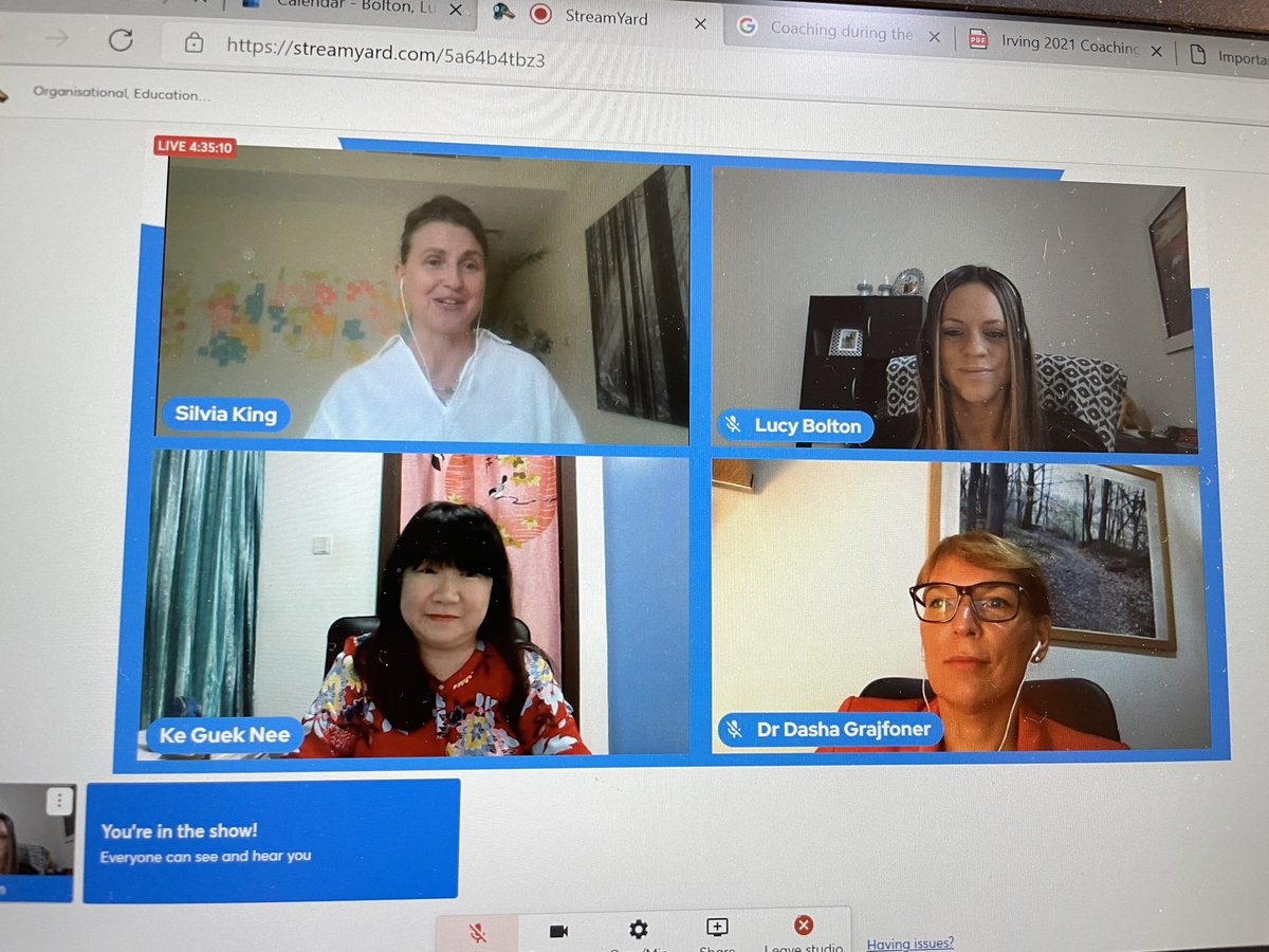 Lubol22's tweet photo. Great to be part of this #coaching #psychology panel 2day 4 @PsychDXB #IPCD2021 Things are a changing in the world of coaching, & not always in the virtual way we may think…blurred boundaries & a need for coach self-care @HWUDubai @HWPsych https://t.co/ssCwx8bkUV