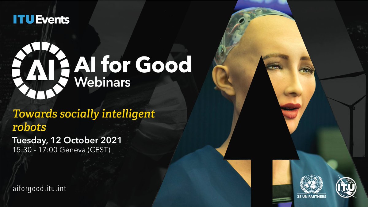 Interested in the applications of intelligent autonomous systems? Join us in the panel “Towards Socially Intelligent Robots” on October 12th at the AI For Good Global Summit! 🤖 aiforgood.itu.int/event/towards-… @ITU_AIForGood @hansonrobotics @bengoertzel @cynthiabreazeal @pascalefung