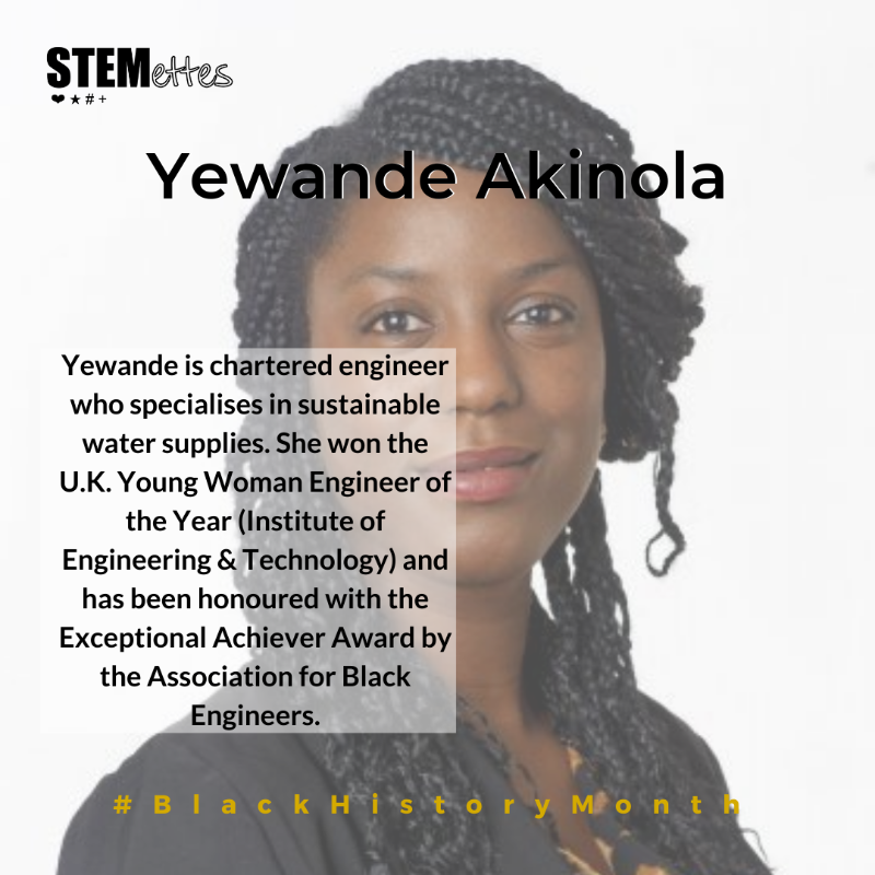 Stemettes's tweet photo. This is an opportunity to celebrate #WomeninEngineering, as this is #BlackHistoryMonth we thought we would combine the two and share 5 amazing black women in maths who also deserve the recognition. 👩🏾‍🔧

#WomeninSTEM