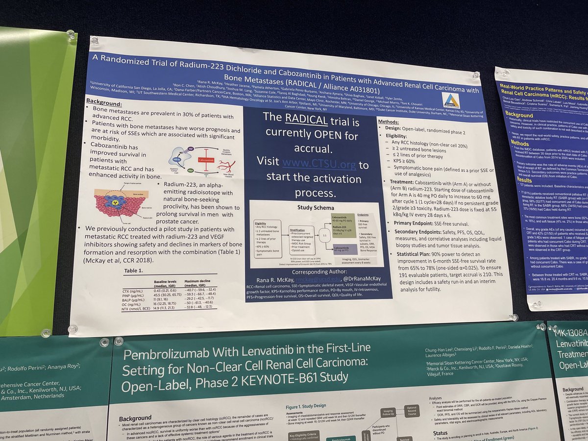 Rana McKay, MD, FASCO (@drranamckay) on Twitter photo Radical trial of radium-223 + cabozantinib for patients with RCC with bone metastases. Currently accruing through the NCTC. <a href="/ALLIANCE_org/">Alliance for Clinical Trials in Oncology</a> <a href="/KidneyCancer/">Kidney Cancer</a> <a href="/kidneycan/">KidneyCAN</a> Radical trial of radium-223 + cabozantinib for patients with RCC with bone metastases. Currently accruing through the NCTC. <a href="/ALLIANCE_org/">Alliance for Clinical Trials in Oncology</a> <a href="/KidneyCancer/">Kidney Cancer</a> <a href="/kidneycan/">KidneyCAN</a>