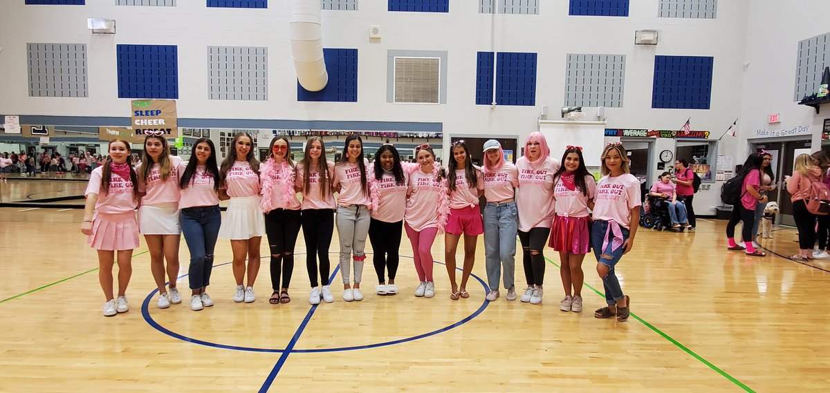 EatonDance's tweet photo. Pink out 2022 
Go Birds 
Go Sapphires
#imstillstanding 
#6moremeasures 
@EatonHSband https://t.co/RRCd2OHeRf