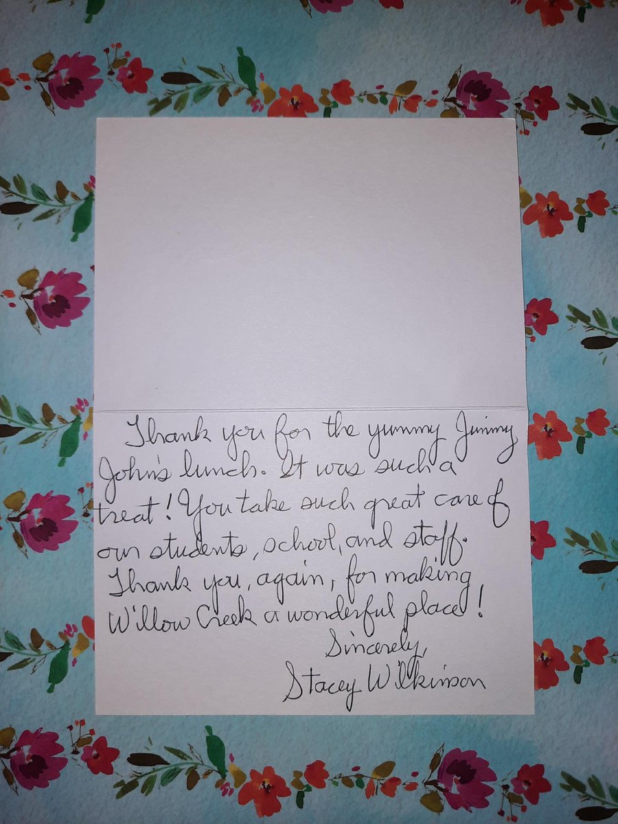 Just wanted to share a couple thank you cards we received to show everyone how much our teachers appreciate you! The PTO couldn’t do this without the parent participation and donations from each of you! Thank you so much! #thankyou #willowcreek68pto