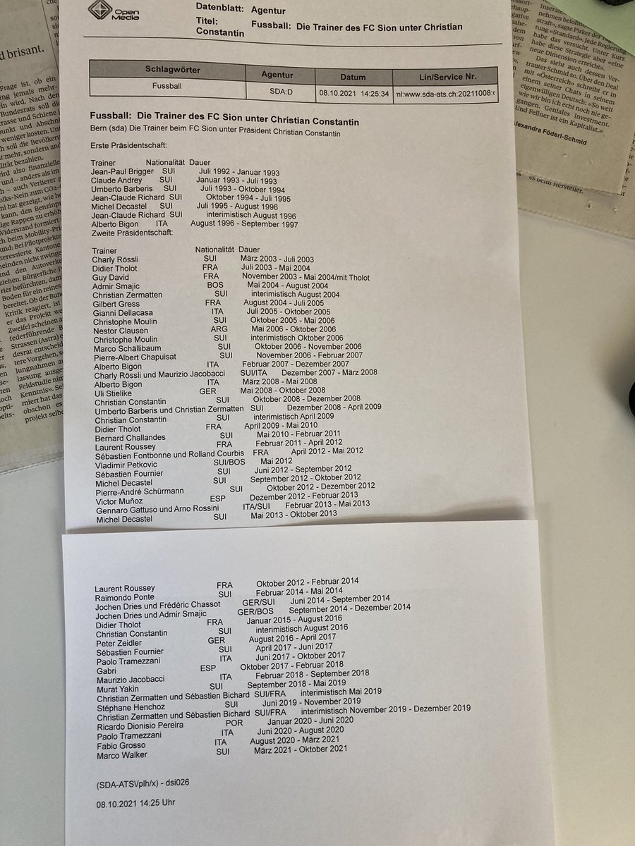 Die Liste der Woche! <a href="/key_SDA_news/">Keystone-SDA news</a> hat die Sion-Trainer unter CC seit 92 zusammengetragen. Ich komme auf 55 Namen.