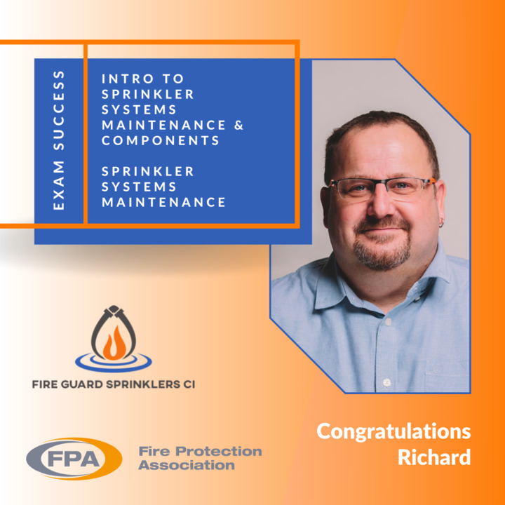 FireGuardSprink's tweet image. Richard Gallienne has gained the Fire Protection Association C20A Intro to Sprinkler Systems Maintenance and Components &amp;amp; C20B Sprinkler Systems Maintenance certifications and is now qualified to service commercial and domestic sprinkler systems.

fireguardsprinklersci.com