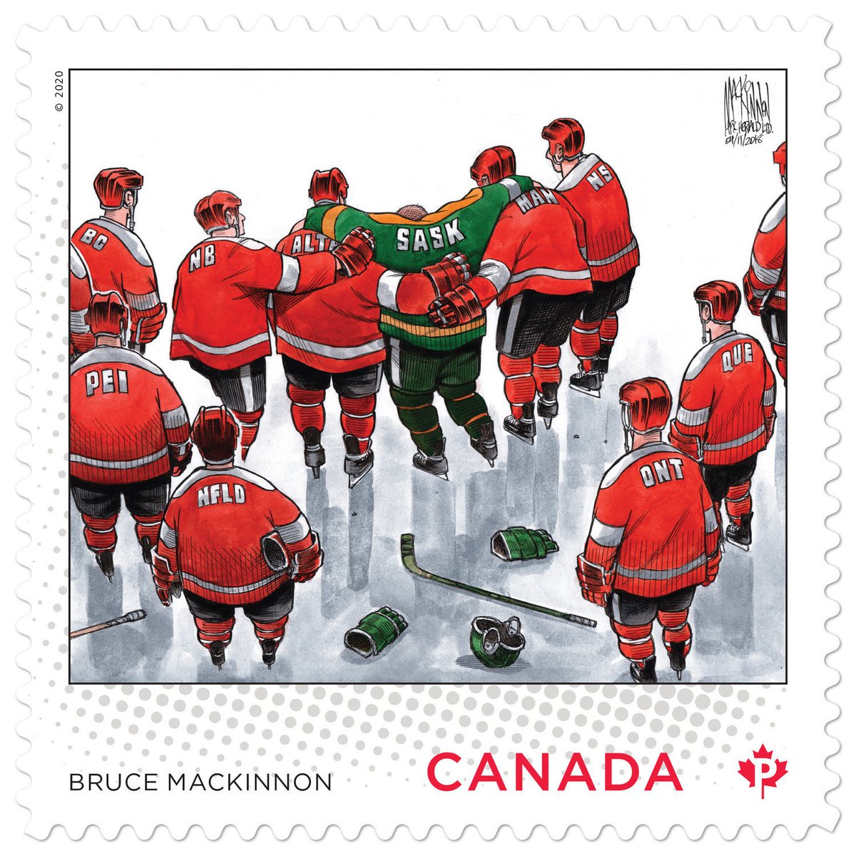 deAdder's tweet photo. I would like to congratulate @CH_Cartoon @TerryMosher1, Serge Chapleau, Brian Gable and the estate of Duncan Macpherson for new @canadapostcorp stamps.  These are five of my biggest influences and the reason I got into this field. https://t.co/OQ6Ulpe0pQ