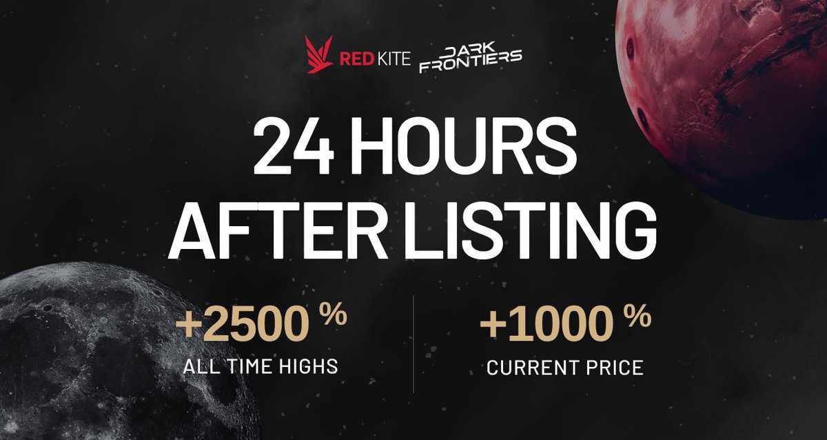The number said it all❗️
24 hours after IDO on #RedKite $DARK is doing well with      
🌈ATH x25 (+2500%)
🌈Current price x10 (+1000%)

🥂Congratulation to the <a href="/DarkFrontiersGS/">Dark Frontiers</a> team!

$PKF