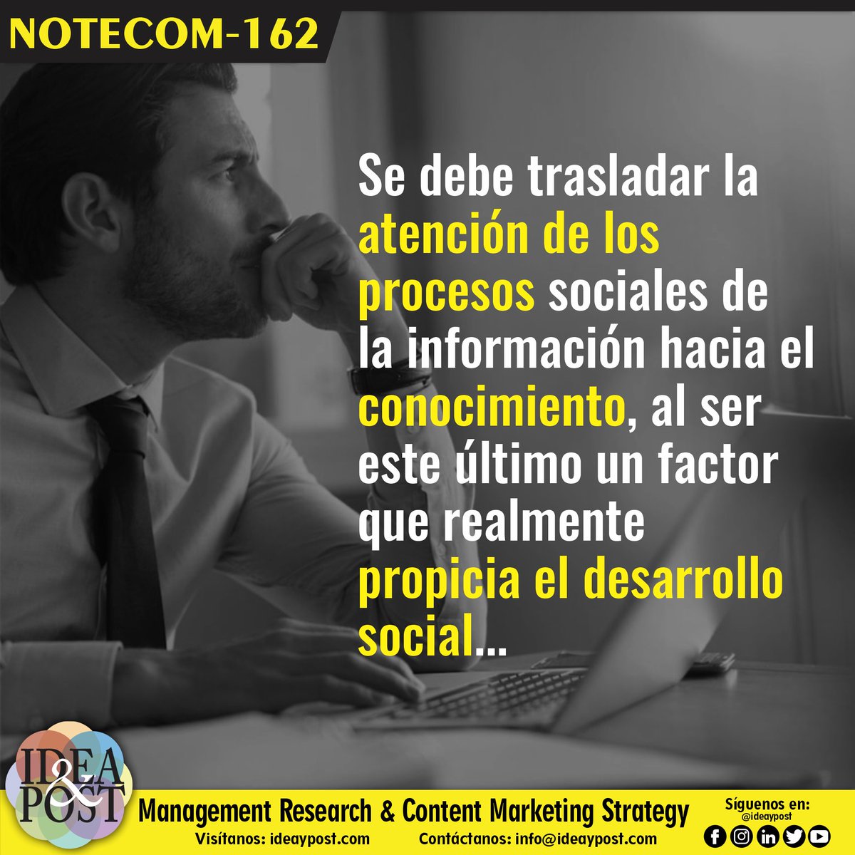 ideaypost's tweet image. En la media que toda la sociedad amplíe sus competencias comunicacionales, mejores condiciones de vida podremos disfrutar.

Síguenos en #ideaypost o visita nuestro #blog en ideaypost.com y conoce más #notecom sobre Comunicación para el Desarrollo.

#comdesarrollo