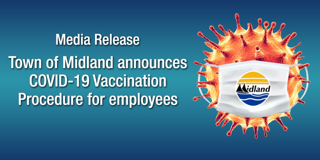 In an effort to continue providing a safe environment for employees and members of the public, the Town of Midland has announced its COVID-19 Vaccination Procedure for employees. For more details, please visit: bit.ly/ToM-EmployeeVa…