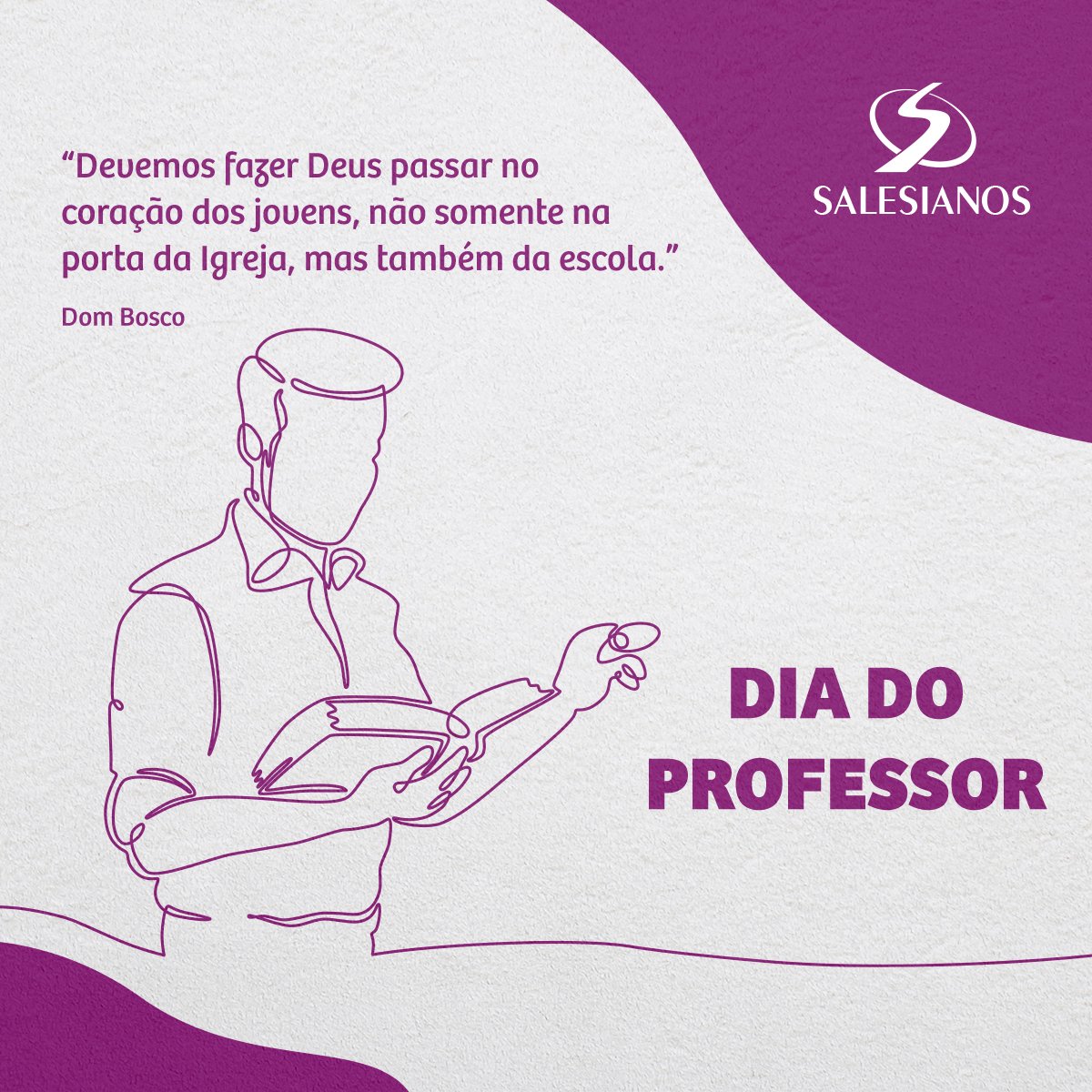 SalesianosISJB's tweet photo. O escritor brasileiro Rubens Alves no Livro Alegria de Ensinar afirma: Ensinar é um exercício de imortalidade.
De alguma forma continuamos a viver naqueles cujos olhos aprenderam a ver o mundo pela magia da nossa palavra.
O professor, assim, não morre jamais.
#Salesianos #ISJB https://t.co/EDth9012tA