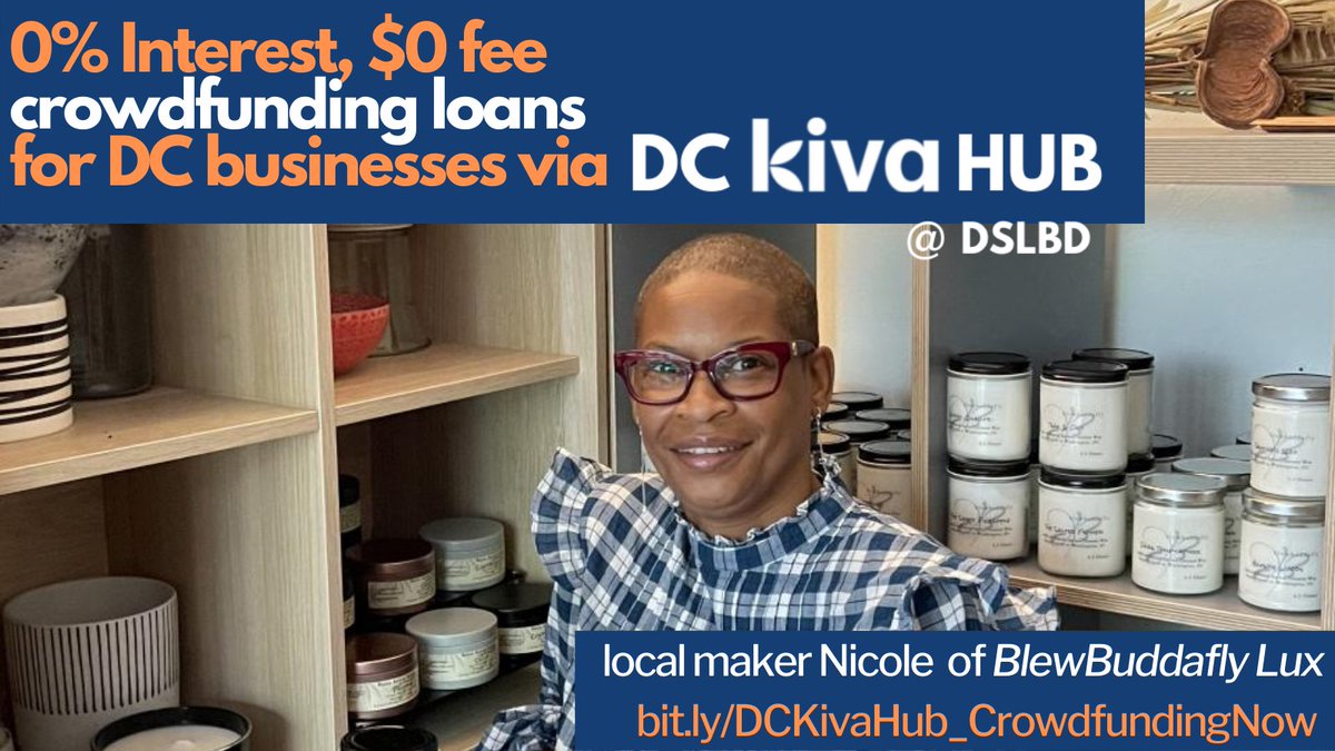 SmallBizDC's tweet photo. The DSLBD @Kiva Hub helps local businesses apply for zero interest loans through the #Kiva crowdfunding platform. See what #smallbiz in DC are planning and how you can support them at https://t.co/xJl0oH1YPz https://t.co/cJo71ZZz1q
