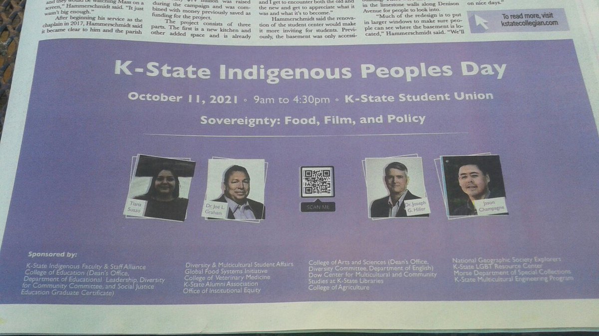 JBB_KANSAS's tweet photo. K-State Indigenous Peoples Day October 11, 2021 9am to 4:30pm K-State Student Union - Take a stand against settler colonialism #KState #MHK #IndigenousPeoplesDay https://t.co/MwcGAFN8KK