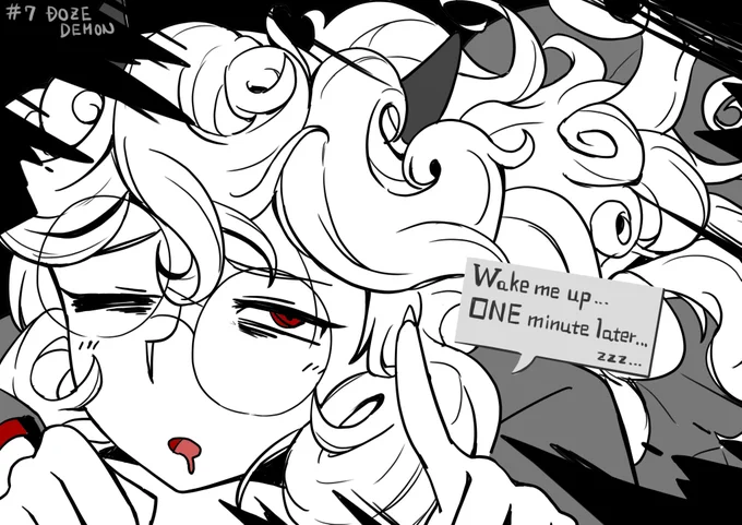 Demontober #7: Doze Demon #Helltaker #Helltakerfanart 