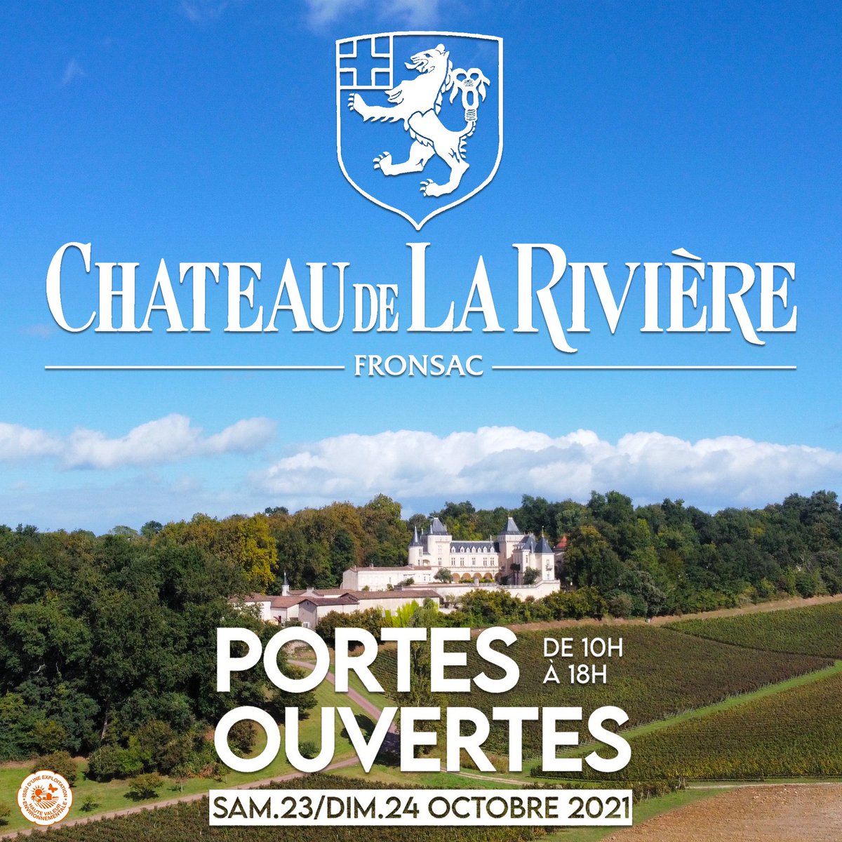 23 - 24 OCTOBRE
PORTES OUVERTES FRONSAC

visite + dégustation de vins 🍷 

Infos : vu.fr/kDJK
PASS SANITAIRE OBLIGATOIRE

#chateaudelariviere #chateaulariviere #grandvindebordeaux #winetourism #fronsacgrandeurnature #vinsdebordeaux #portesouvertes #fronsac
