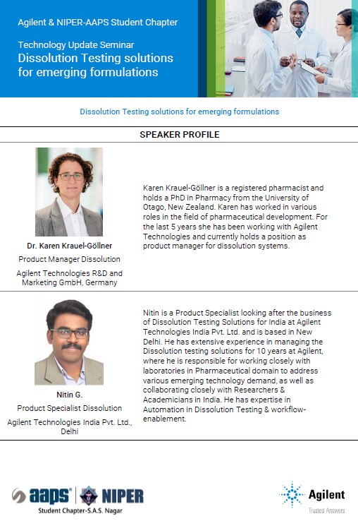 NIPER_AAPS's tweet photo. Speakers: Karen Krauel-Goellner and Nitin G
Platform: Microsoft Teams
Registration link:
18th October- https://t.co/W7sF3wWCpd
20th October- https://t.co/YKEap5KFUu
22nd October- https://t.co/2jPP1KAmFR https://t.co/gufH7eHD76