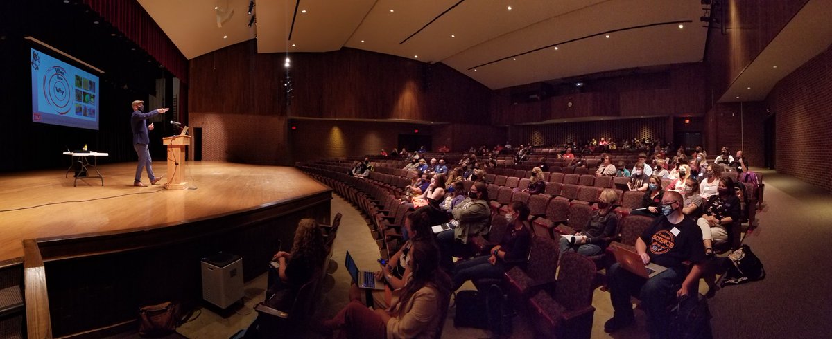 NATS_Science's tweet photo. Socially distant science conference keynote.  #nats2021 with @tjscience. It is so great to be back in person with our friends from across the state. https://t.co/hCQI9xjbra