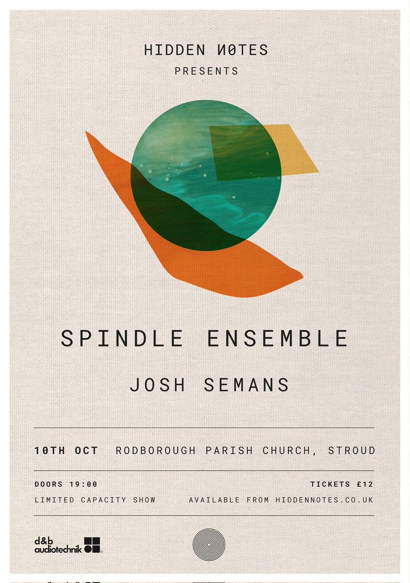 HiddenNotes_'s tweet photo. Tickets nearly SOLD OUT for @SpindleEnsemble + @JoshSemans in Bristol @CUBECINEMA tomorrow and Rodborough Church in Stroud this Sunday!
👉https://t.co/AbCaGwi7vO
👉https://t.co/FLWjimCSnZ
#spindleensemble #joshsemans #hiddennotesrecords https://t.co/1pXloT70ax