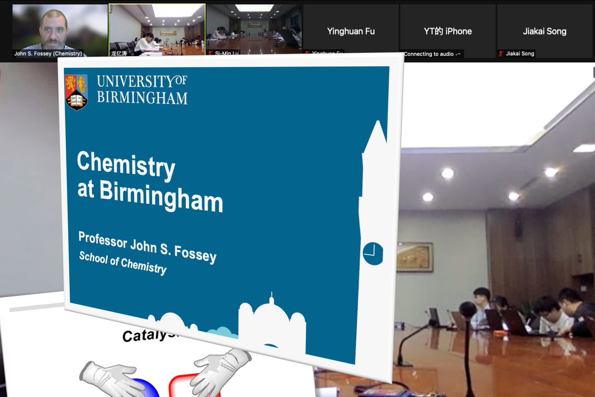jsf_group's tweet photo. Virtual visit today by @fosseyjohn/@UoBChemistry/@unibirmingham to Nanjing Univeristy @NanjingUnivers1 hosted by @YTLong_Chem - sharing recent results &amp; new ideas https://t.co/ogglUHdA1e