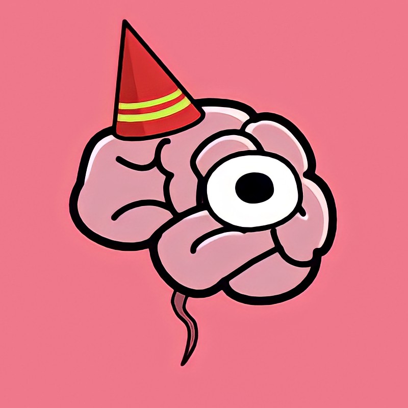 BrainNFTs's tweet photo. Brain #004: With birthday hat, solid pink background and one big eye.

Category: Very Rare
Rate: ⭐⭐⭐️⭐️
Price: 2 ETH https://t.co/zr2ZsNcIk5