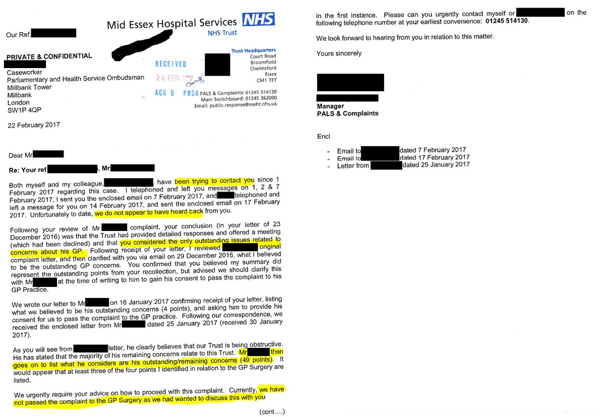 @MoominTheBrave @CampaignNhs @NHSwhistleblowr @BrokenByTheNHS @thepenof @NHSsurvivors @PhilAustenJones @flying_project @Jeremy_Hunt @CommonsHealth @CQCProf @NHSuk @PHSOmbudsman @CommonsPACAC @William_Wragg @bernardjenkin A letter to the caseworker from Broomfield PALS, panicking because their replies to my complaint prompted 49 questions they can't answer.