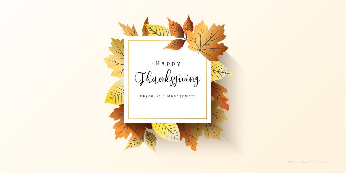 baycogolf's tweet photo. Please note we will be closed on Monday Oct. 11 for Thanksgiving. Our office will re-open with regular hours on Tuesday. Happy Thanksgiving!

-Bayco Management https://t.co/UzIeflg0HO