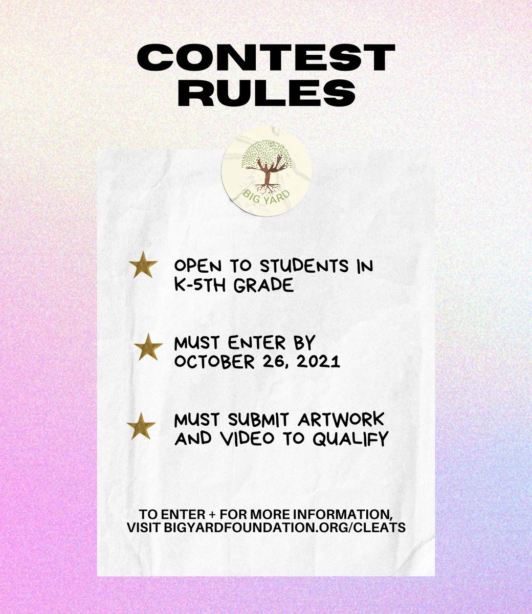 Calling all artists! 👨🏽‍🎨
This year for the <a href="/NFL/">NFL</a> My Cause My Cleats initiative @BScarlett17 will be honoring the Big Yard Foundation and wants YOU to design his cleats.
Visit bigyardfoundation.org/cleats for more info + to enter the contest. Get creative!