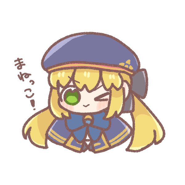 artoria caster (fate) ,artoria caster (second ascension) (fate) ,artoria pendragon (fate) 1girl one eye closed green eyes solo blonde hair hat white background  illustration images