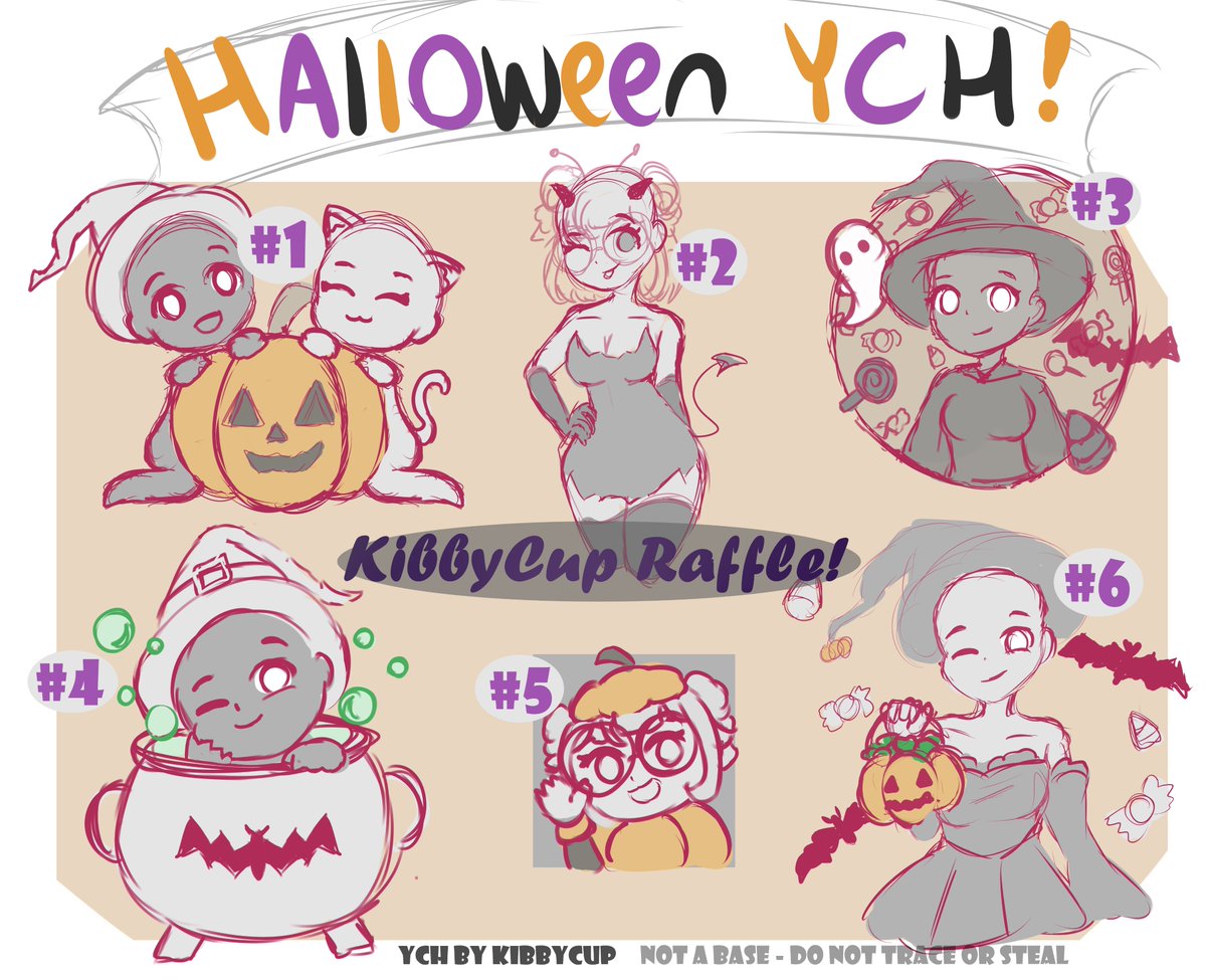 KibbyCup's tweet image. 🎃Small Halloween Raffle~ 

2 winners will have any Halloween YCH of their choice~ 
Any character/outfit/expressions!

✦ Follow, Like, &amp;amp; retweet~ 
✦ Respond with your character &amp;amp; costume below!
✦ One winner added every 50 rts! 
✦ Ends on Oct. 15th