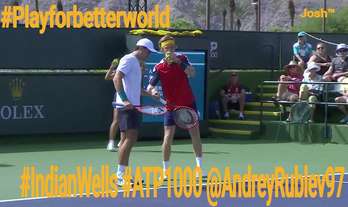JoshNovak's tweet photo. ▫️we STARTING..🎾🎾 #IndianWells #BNPPO21 started our #doubles with a #VICTORY in the 1st round!
#CONGRATS mfriend @AndreyRublev97👍
▫️let us succeed like this,especially in singles!#WeAreTheChamps #tennisforlife #FriendshipGoals #alwaysbelieve #playforjoy #PlayforKindness🙋‍♂️🧠🧡 https://t.co/3iFJyLpgzz