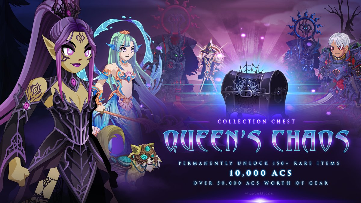 This month is AdventureQuest Worlds' 13th birthday, and we've got a month FULL of adventures, gifts, and activities headed your way... and it all starts NOW with our first Queen's Chaos Collection Chest Giveaway! AQ.com #AQW13thBirthdayGiveaway