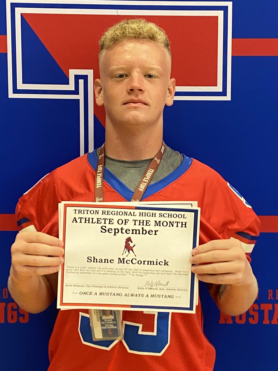 🐴🏈👏🏻 Congrats to Junior Shane McCormick for being selected as our September Athlete of the Month! 🐴👏🏻🏈
