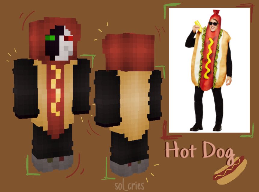 sol_cries's tweet photo. RANBOO MCC 18 HALLOWEEN COSTUME SKIN !!!

hotdog, he’s a hotdog.. 

rts are appreciated !

#ranboofanart #ranbooart #mccfanart @Ranboosaysstuff @ranbooart https://t.co/9sPpDxCO8L