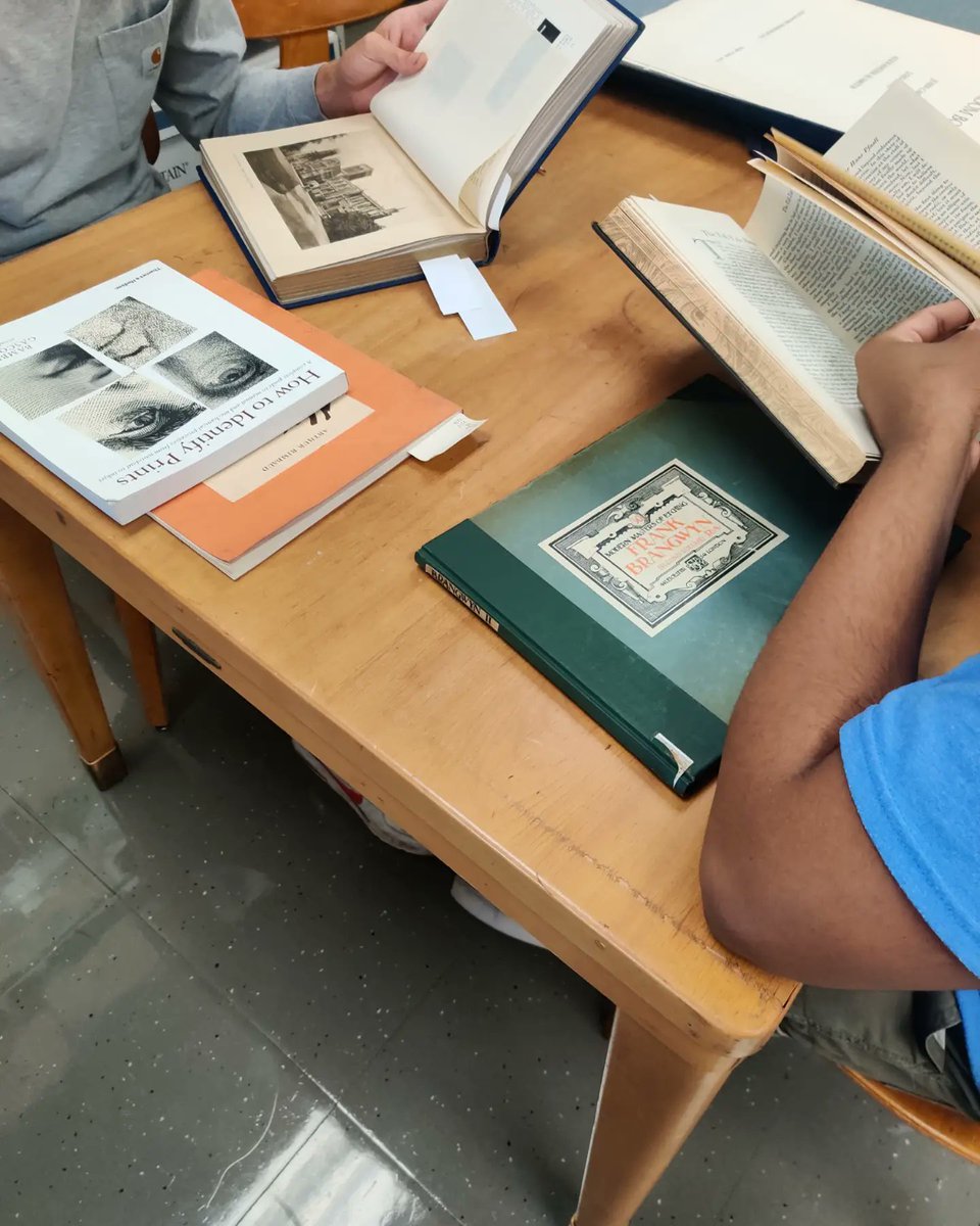 SJUarchives's tweet photo. Last week we had our first hands-on workshop in the Archives &amp; Special Collections this semester. It was so much fun showing off a variety of prints (intaglio, relief, and planographic processes) to a #printmaking class. The oldest item was from 1493, and the newest from 1999. https://t.co/F9uJITfKQR