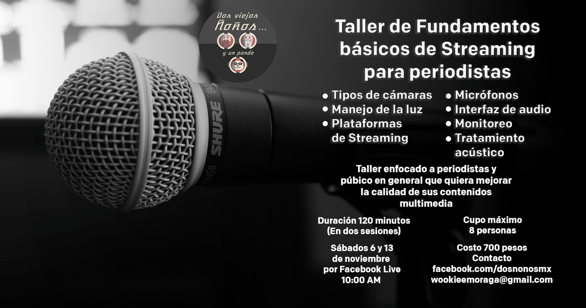 DosNonos's tweet photo. ¡Los invitamos a nuestro Taller de Fundamentos básicos de Streaming!
#streaming #periodismo #comunicacion #audio #video https://t.co/XjRVQFand0
