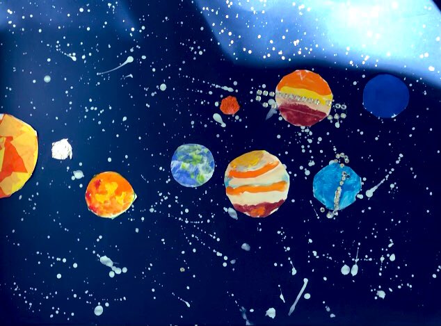 theLOOKes's tweet image. Our #firstgrade class @LaMirandaSchool have been crafting our own solar system &amp;amp; learning about space thanks to @hopscotchsongs such a fun project &amp;amp; the best of all was seeing how proud they were to show their families at the end of the day! #claustrovirtual #WorldSpaceWeek2021