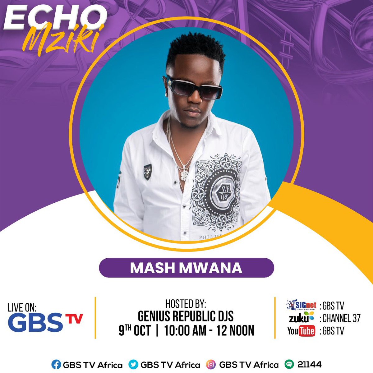 Genius Digital ™ (@geniusdigitalke) on Twitter photo Link up with The Genius Republic DJs tomorrow live on GBS TV from 10:00am as they host <a href="/janetotienoke/">Dr. Janet Otieno</a> and <a href="/mashmwanamapoz/">MASH MWANA MAPOZZ</a>
#EchoMziki
cc <a href="/djcarian/">Geniusdj™</a> <a href="/hypeola/">The Experience</a> Link up with The Genius Republic DJs tomorrow live on GBS TV from 10:00am as they host <a href="/janetotienoke/">Dr. Janet Otieno</a> and <a href="/mashmwanamapoz/">MASH MWANA MAPOZZ</a>
#EchoMziki
cc <a href="/djcarian/">Geniusdj™</a> <a href="/hypeola/">The Experience</a>