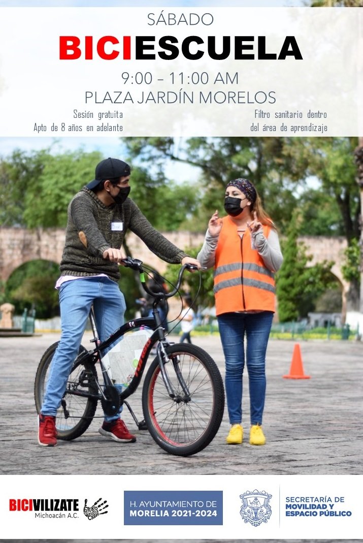 semovep's tweet photo. La #BiciEscuela se activa este sábado 9 de octubre en la Plaza Morelos de 9 a 11 AM.

Tendremos 2 módulos de aprendizaje:

1. Aprende a andar en bici
2. Ejercicios de control

Obligatorio el uso de cubrebocas y medidas sanitarias correspondientes.
@BicivilizateMx https://t.co/YoDrjoiVhg