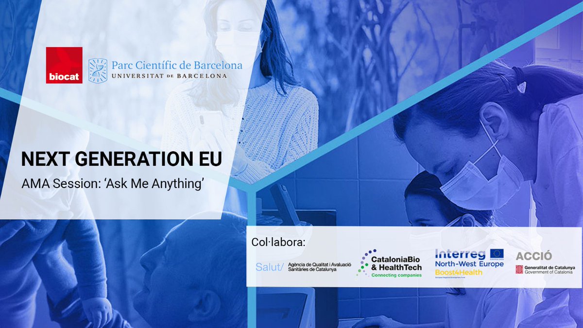 biocat_es's tweet photo. 👀 Consulta las presentaciones sobre los fondos #NextGenerationEU, el programa #Salut2030 y los cheques #Boost4Health de @mariona_sanz, Ramon Maspons y @montsedabanm de la sesión participativa organizada por #Biocat y @PCB_UB el pasado miércoles.
👉 https://t.co/IR3GEfDE6j https://t.co/luXgjwsUo2