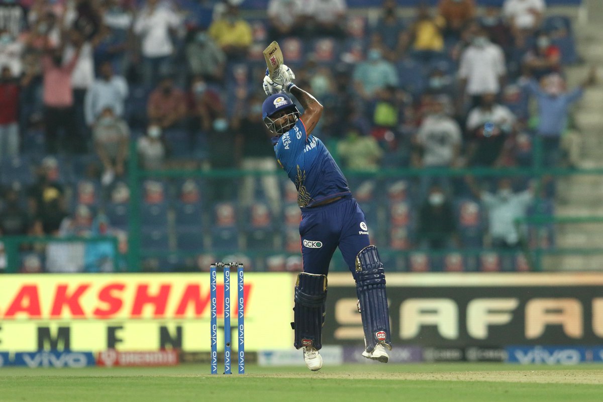 A cracking half-century from SKY! 💪

The <a href="/mipaltan/">Mumbai Indians</a> right-hander brings up his fifty in 24 balls - his fastest ever IPL half-century. 👏👏 #VIVOIPL #SRHvMI 

#MumbaiIndians zoom past 200. 

Follow the match 👉 iplt20.com/match/2021/55