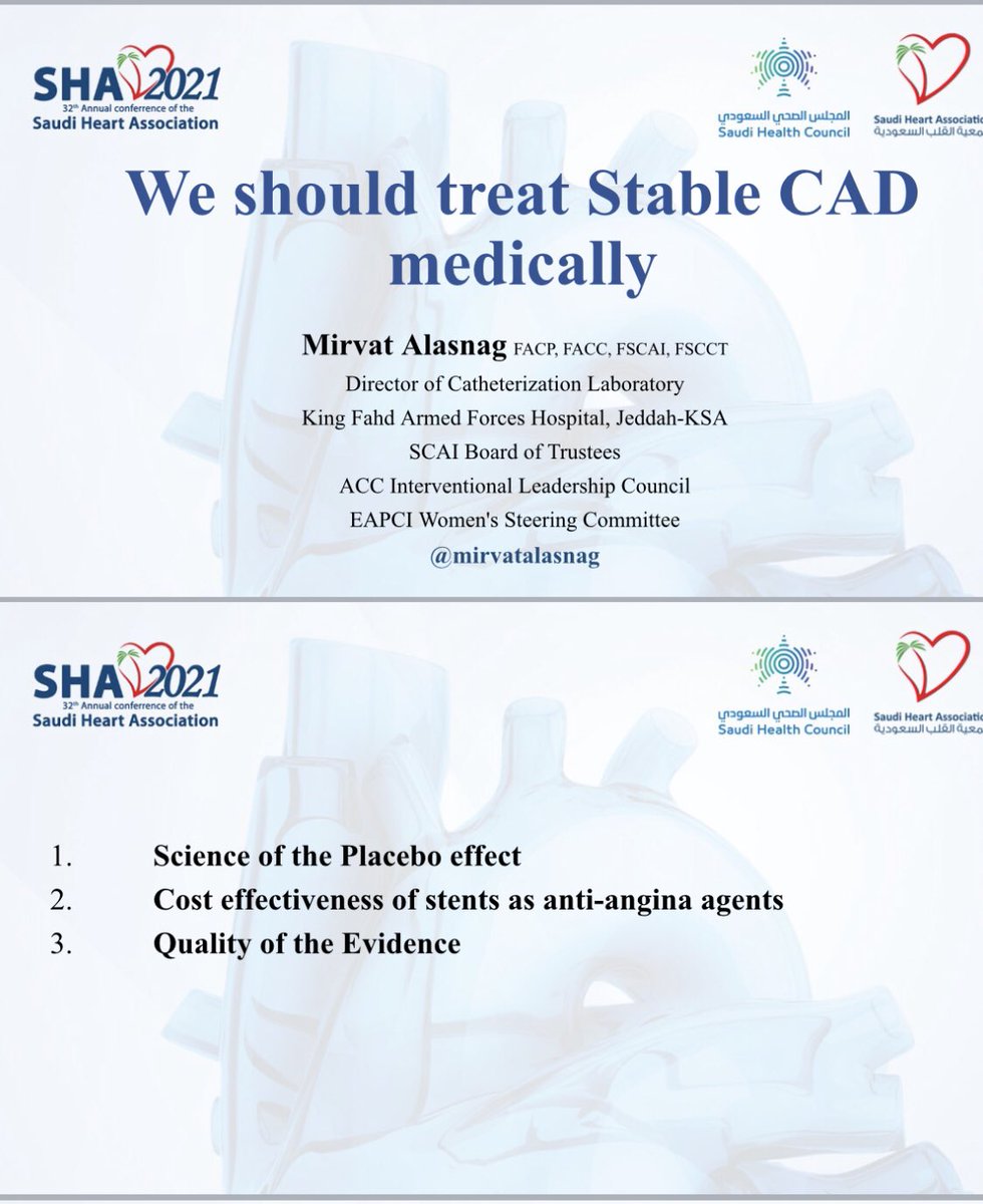 mirvatalasnag's tweet photo. I am in awe with myself..debated medical therapy for stable CAD today 
#SHA2021 #SaudiHealthCouncil 

🤷🏻‍♀️ #medical @cardiojaydoc02 @gbiondizoccai https://t.co/a60nHVQsOK