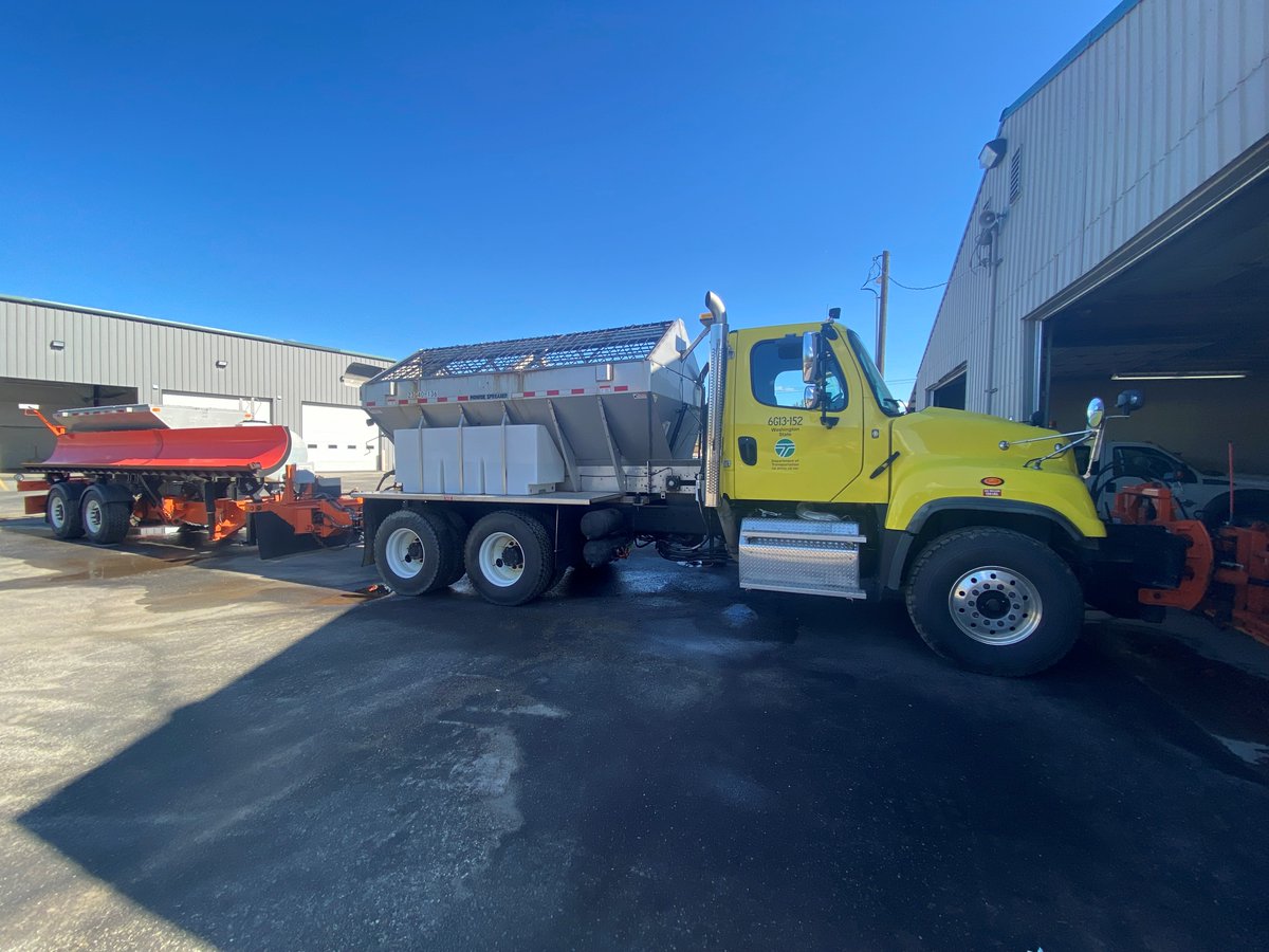 WSDOT_East's tweet photo. Sir Plows-A-Lot was hooked up this week and is ready for winter weather! Crews have been busy with the cool weather getting ready for winter operations.

Of the three Tow Plows, Sir Plows-A-Lot has been hooked up, while Plowie McPlow Plow &amp; the Big Leplowski will be ready soon! https://t.co/6FRqrEV6HU