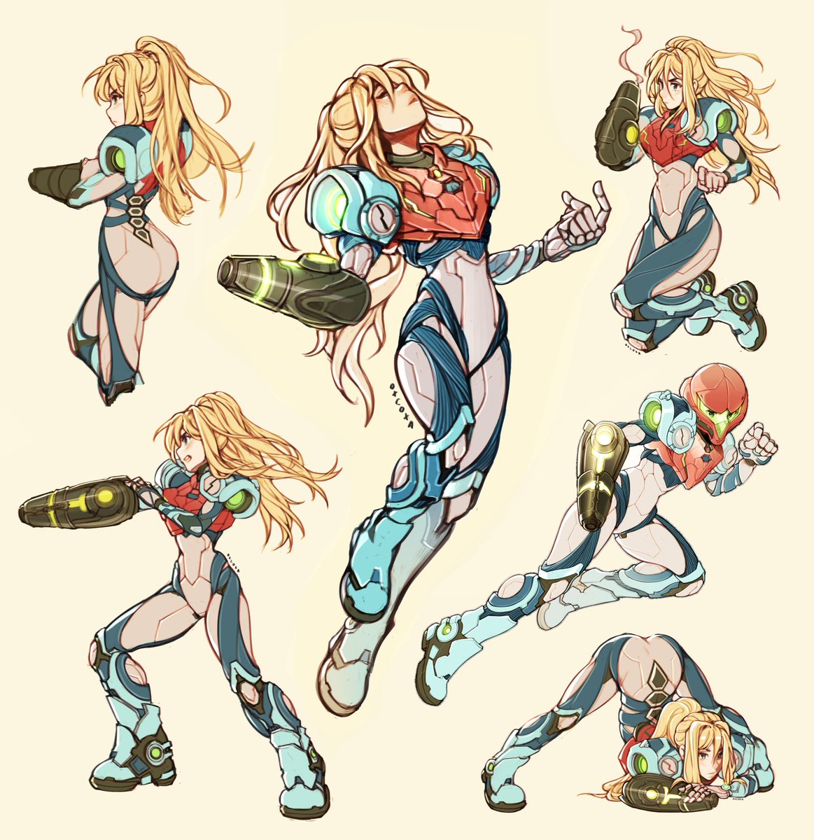 oxcoxa's tweet photo. Happy METROID DREAD RELEASE DAY!! Been sketching a lot of Samus in anticipation.

Still waiting for my copy to arrive 💙 I'm also hoping to score the amiibo set if I can -- maybe GameStop will have it in store?

#samus #MetroidDread https://t.co/FTiTdsuHz0