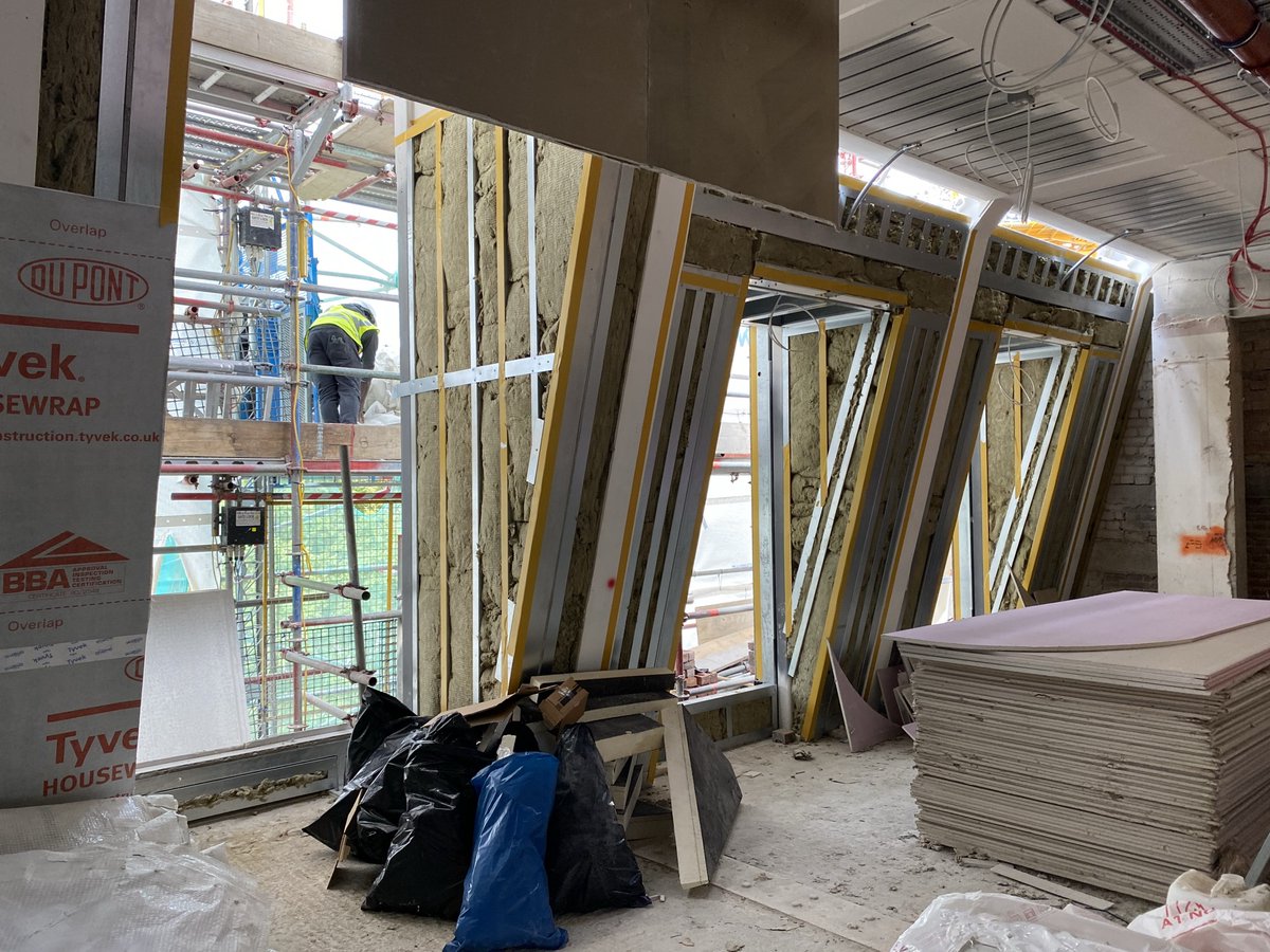 DLADesignGroup's tweet photo. We are thrilled to see on-site works progressing at pace with @GPF_Lewis as the roof and dormer works take shape and near weathertightness on our 26 St James Square project for @MorganCapital1. New steel framed window installations are expected within weeks. Exciting times! https://t.co/hgofIdwOWM