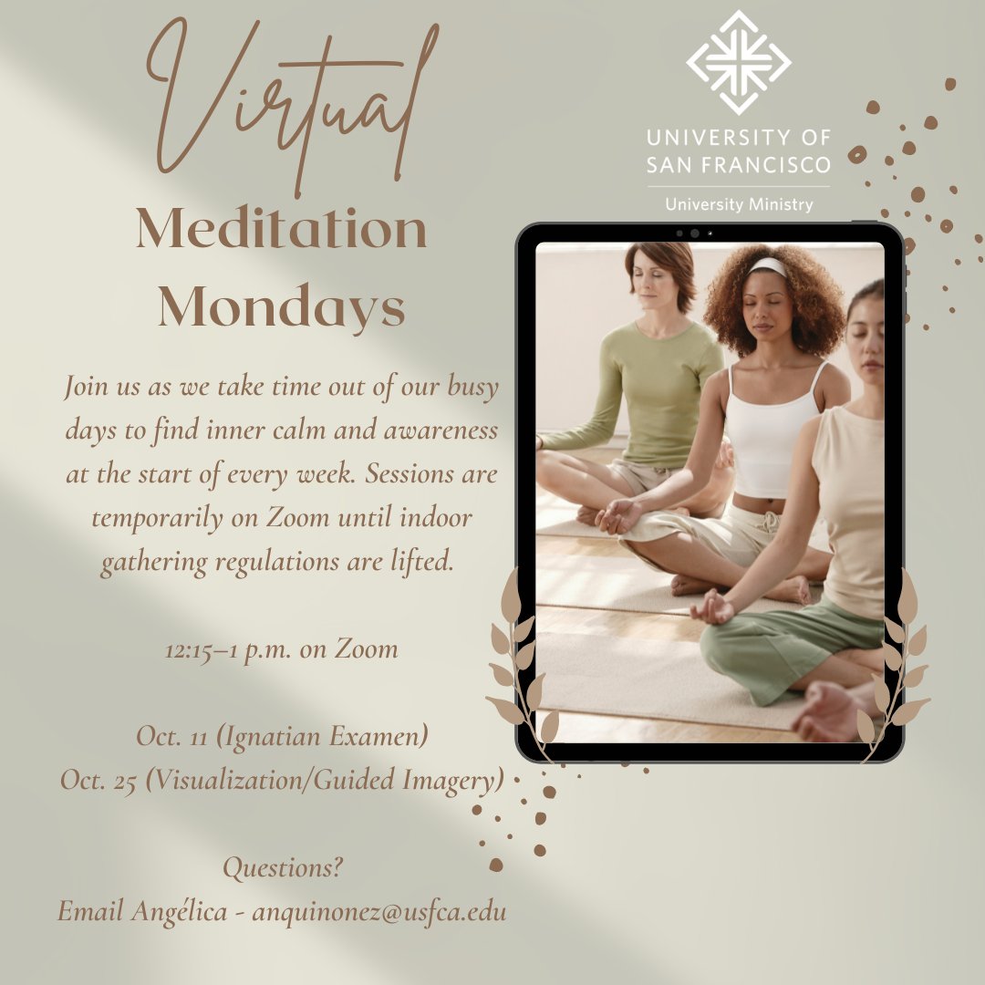 Join us Monday on Zoom! 🧘‍♀️
usfca.zoom.us/meeting/regist…