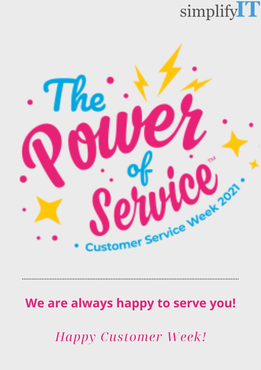 SimplifyITke's tweet photo. As we come to a close of #CSWeek2021, thank you for choosing Simplify IT. We appreciate the opportunity to serve you! Your continued support has been instrumental in ensuring we provide the best IT solutions for you.
https://t.co/ZDAXUVtXfc
#yourreliablepartner 
#PowerOfService https://t.co/q9ky3P7cEa