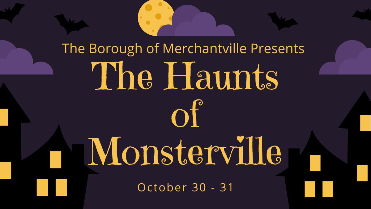 Register your #Merchantville home or business TODAY for the Haunts of #Monsterville! Registration ends 10/22, link here forms.gle/6CR7nugajP9cJc…. For a full list of Monsterville frights and fun visit merchantvillenj.gov/events/