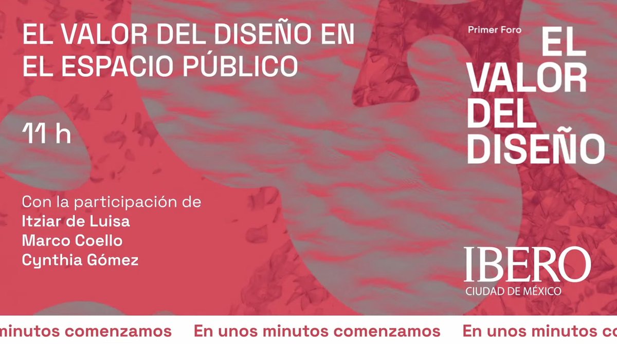 IberoDiseno's tweet photo. En unos minutos comenzamos con la siguiente mesa de discusión "El Valor del diseño en el espacio público" con #MarcoCoello @ItziardeLuisa y @zin_gomez #ValorDelDiseñoMx https://t.co/Hk5jA6OiYZ