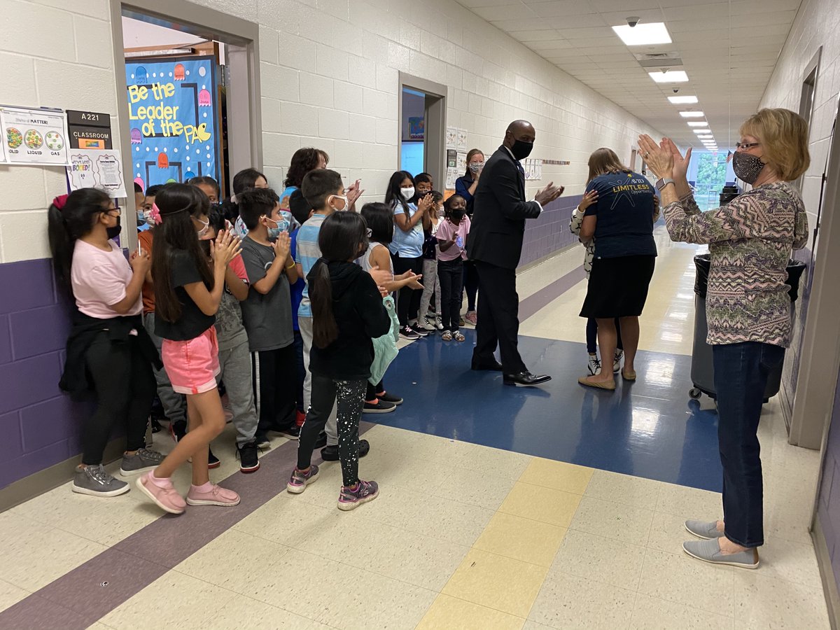 ChathamCoSch's tweet photo. There was a lot of celebrating @VirginiaCrossEl today because Sarah Estes was named Chatham County Schools Principal of the Year. Congratulations! #heartofccs https://t.co/2K44pCtO0j