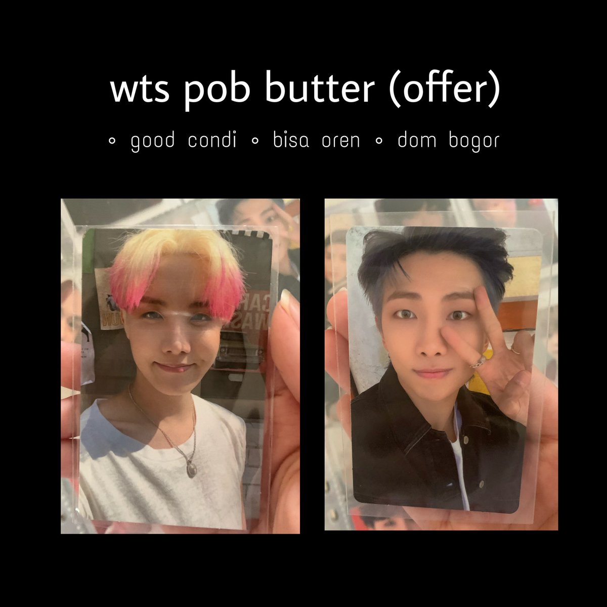 yoongiemyy's tweet photo. wts pob butter jhope rm
harga offer aja ya, by dm or komen

• dom bogor
• bisa oren 
• freebies official ✅ https://t.co/HJWuIL0FDf